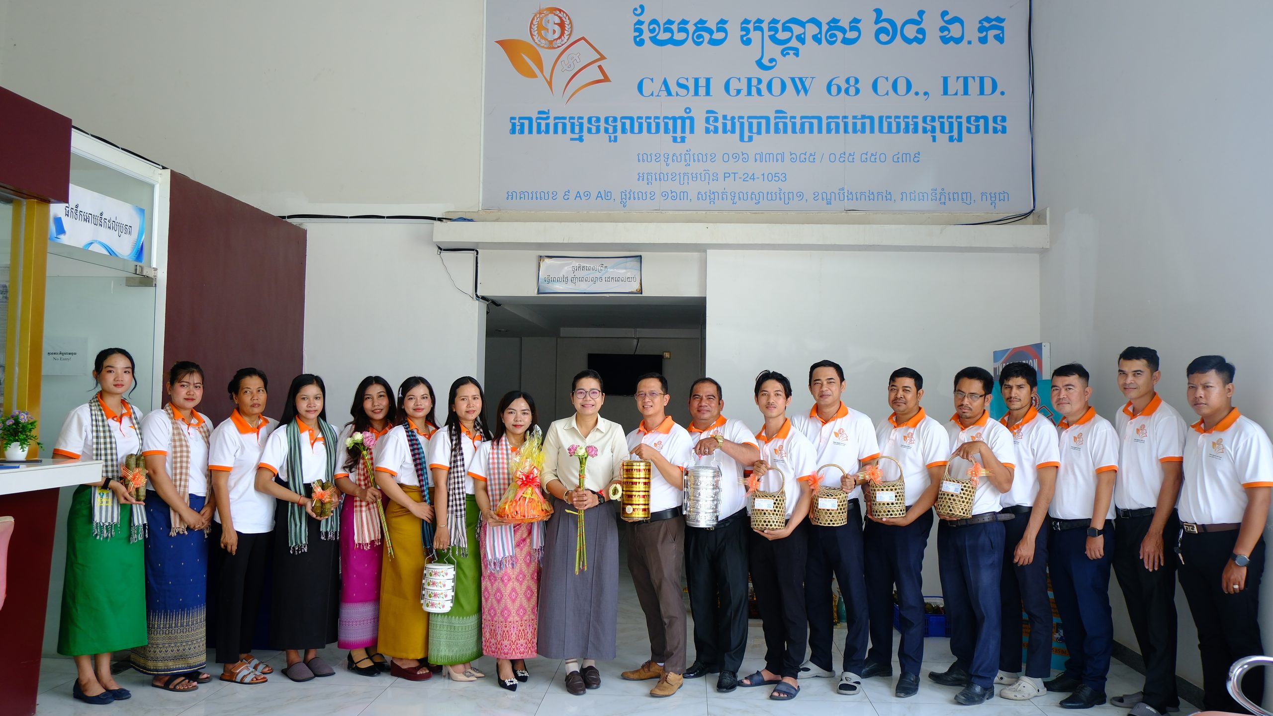 Cash Grow 68 team celebrates the Pchum Ben festival.